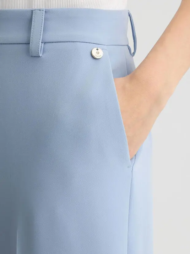 Голубые брюки палаццо